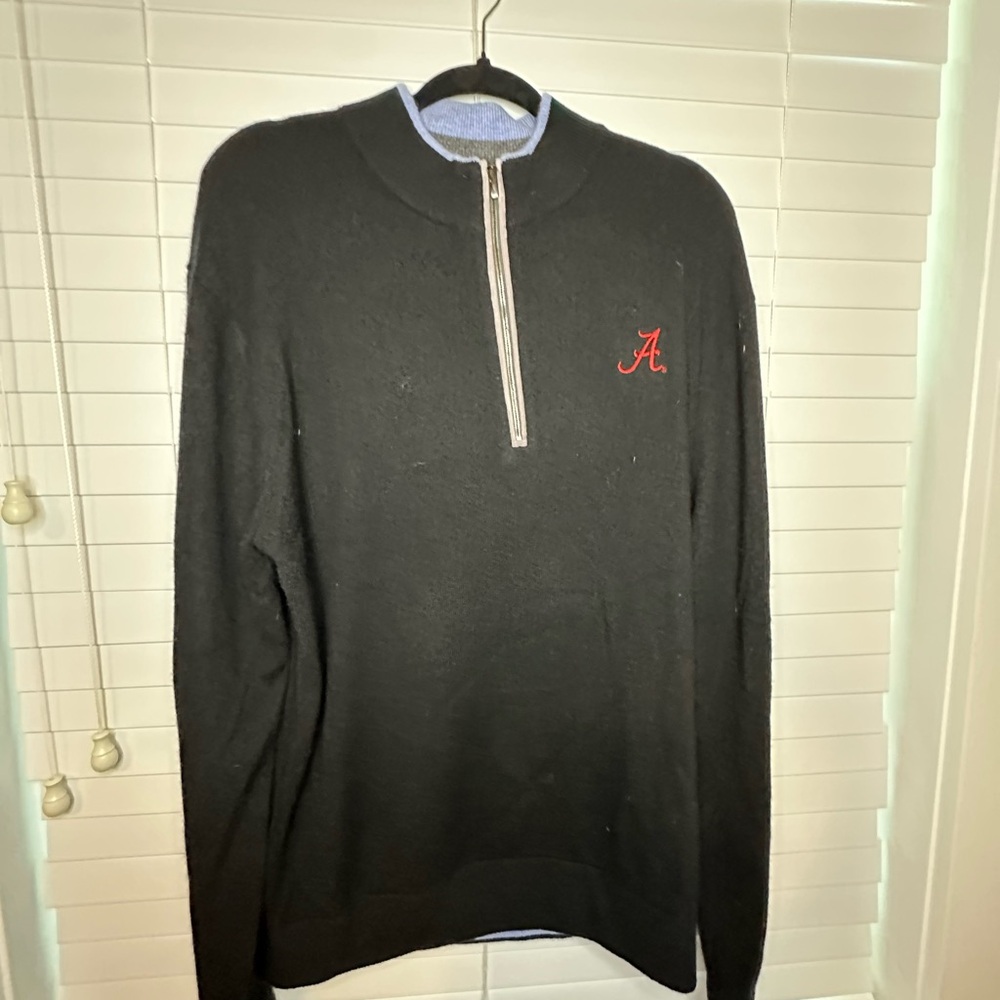 Greyson Black and Red Zip Up Sweater